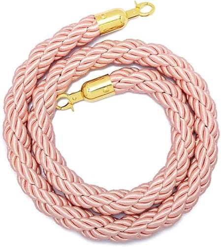 Stanchion Seil, Abgehängte gedrehte Seilwarteschlangen-Seilbarriere 1 m 1,5 m lang abgehängter geflochtener Hanfseil-/Drahttrenner(Pink,500cm/16.4ft) von dvnFWKc