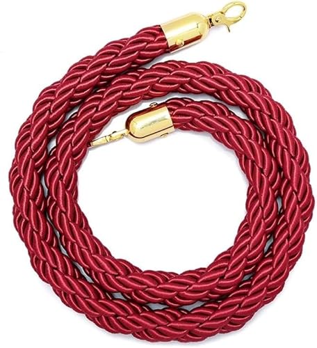 Stanchion Seil, Abgehängte gedrehte Seilwarteschlangen-Seilbarriere 1 m 1,5 m lang abgehängter geflochtener Hanfseil-/Drahttrenner(Red,300cm/9.8ft) von dvnFWKc
