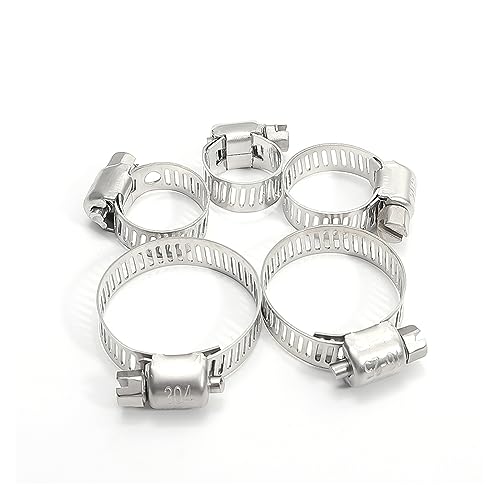 Verstellbare Schlauchklemmen Kit, 6-29mm Einstellbare Schlauch Klemmen Edelstahl Hoop Clamp Wurm Getriebe Schlauch Clip Lock von dvnFWKc