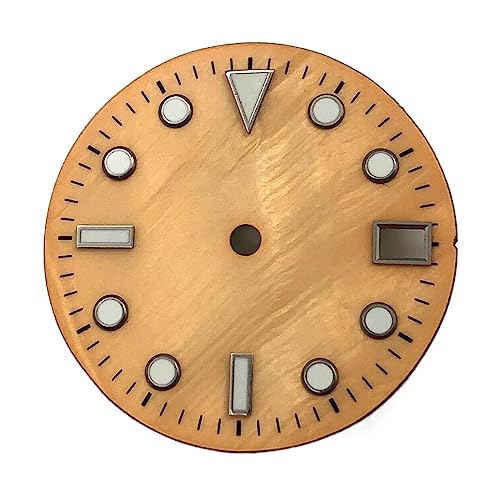 dvnFWKc 28,5 mm Shell Dial grün leuchtende Uhrenteile passen gut for NH35-Uhrwerk(Gold) von dvnFWKc