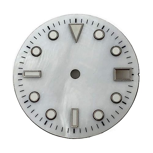 dvnFWKc 28,5 mm Shell Dial grün leuchtende Uhrenteile passen gut for NH35-Uhrwerk(White) von dvnFWKc