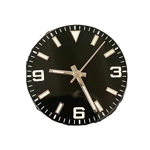 dvnFWKc Ersatz Zifferblatt, 29mm Uhr Zifferblatt + Uhr Hände Grün Leuchtende Uhren Zubehör Set Reparatur Teile von dvnFWKc