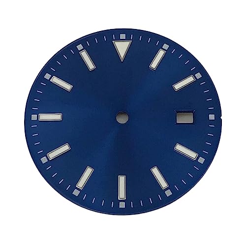 dvnFWKc Ersatz Zifferblatt, 33,5 mm Zifferblatt, blau-grün Leuchtend, passt gut for NH35-Uhrwerk von dvnFWKc