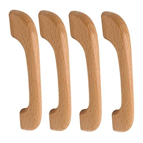 dvnFWKc Holzschubladenknöpfe ziehen Griffe, Holzgriffe, 4 Stück Schubladengriffe, Schranktürknöpfe mit Schrauben von dvnFWKc