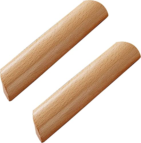 dvnFWKc Holzschubladenknöpfe ziehen Griffe, Holzgriffe, Schubladengriffe, 2 Stück bogenförmige Schrankgriffe mit Schrauben von dvnFWKc