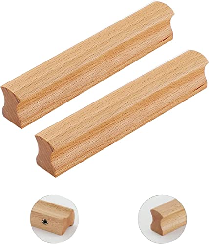 dvnFWKc Holzschubladenknöpfe ziehen Griffe, Holzgriffe ziehen, 2 x runde Möbelgriffe for Kleiderschrank, Schrank, bogenförmiger Griff von dvnFWKc