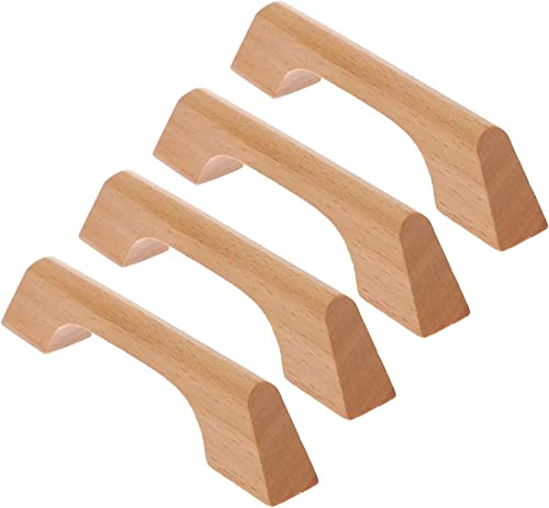 dvnFWKc Holzschubladenknöpfe ziehen Griffe, Holzgriffe ziehen, 4 Stück Holzgriffe Möbel Kommode Kleiderschrank Schublade Zuggriff von dvnFWKc