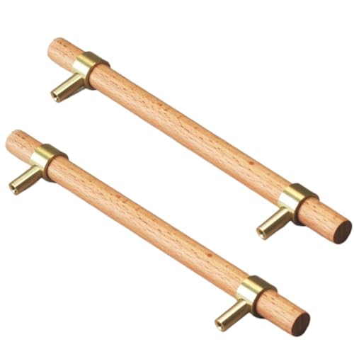 dvnFWKc Holzschubladenknöpfe ziehen Griffe, Holzgriffe ziehen, Schubladengriff, 2 Stück bogenförmige Schrankschrank-Möbelgriffe von dvnFWKc