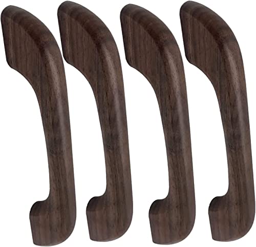 dvnFWKc Holzschubladenknöpfe ziehen Griffe, Holzgriffe ziehen, Schubladengriffe, 4 Stück Schrankknöpfe, Nussbaum-Garderobenknopf von dvnFWKc