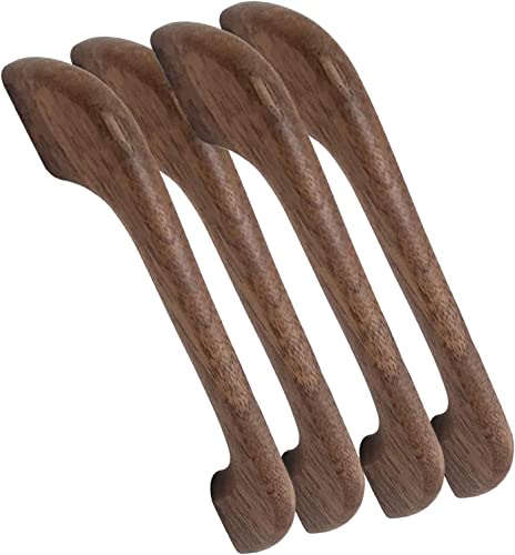 dvnFWKc Holzschubladenknöpfe ziehen Griffe, Holzgriffe ziehen, Schubladengriffe, 4 Stück Schrankknöpfe, Nussbaum-Garderobenknopf von dvnFWKc