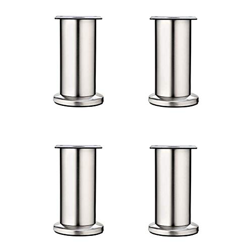 dvnFWKc Möbel Ersatzfuß, Metallmöbel, verstellbare Stützbeine, Ersatzfüße, runder Sockel, Gummiauflage, 4er Set von dvnFWKc