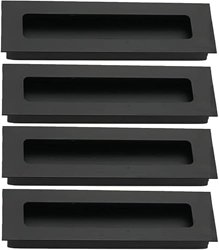 dvnFWKc Schrank zieht, 4 eingebettete verdeckte Griffe aus Aluminiumlegierung for Schrankschubladen, quadratischer, geschlitzter, konkaver Griff von dvnFWKc