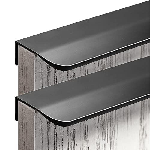 dvnFWKc Schrank zieht, Unsichtbarer Griff aus Aluminiumlegierung, versteckter Griff, Fingerkantengriff, mattschwarz, 2 Stück von dvnFWKc