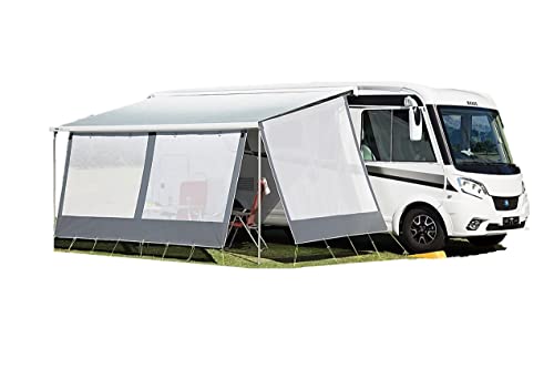 dwt Happy Sun für Wohnmobile/Wohnwagen, passend zu Modell Thule/Omnistor u.Fiamma; Mesh-Gewebe, Farben Schwarz o.Weiß, Größe:Vorderwand 380cm weiß von DWT