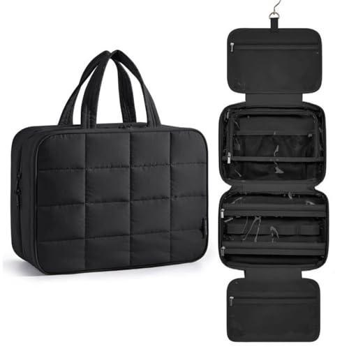 dwxnauixl Hängende Toilettenartikel für Damen, großes Fassungsvermögen, für Reisen mit Fächern, kompakt und praktisch für unterwegs und am Strand, Schwarz, 28 * 12 * 20CM dwxnauixl Hängende Toilettenartikel für Damen, großes Fassungsvermögen, für Reisen mit Fächern, kompakt und praktisch für unterwegs und am Strand, Schwarz, 28 * 12 * 20CM von dwxnauixl