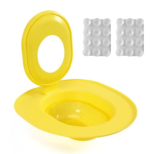 dwxnauixl Katzentoiletten Trainingsset, wiederverwendbares Toiletten Schritt Schritt Mülleimer Übergangswerkzeug, abnehmbare Saugnäpfe, PP, für den Innenbereich, Gelb von dwxnauixl