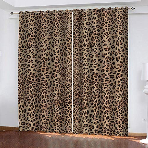 dxycfa Gardinen Blickdicht Leopardenmuster Verdunklungsgardine Ösen Gardinen Vorhänge Blackout Thermisch Für Wohnzimmer Schlafzimmer 170X 200 cm von dxycfa