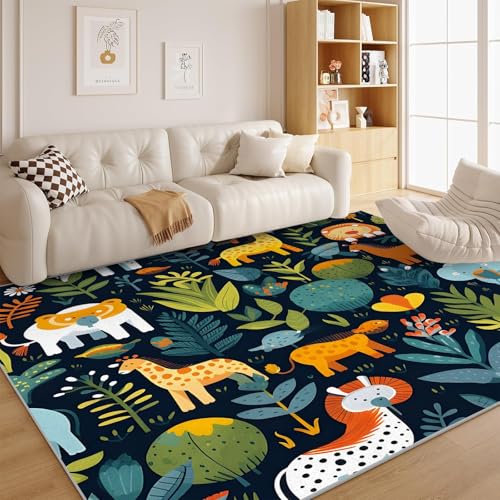 Abstrakt Tier Teppich Wald Wohnzimmer - Dschungel Land Carpet Klein, Fußmatte Innen rutschfest für Eingang, Haustür, Türrahmen, Schlafzimmer 60x90 cm G140 Abstrakt Tier Teppich Wald Wohnzimmer - Dschungel Land Carpet Klein, Fußmatte Innen rutschfest für Eingang, Haustür, Türrahmen, Schlafzimmer 60x90 cm G140 von dyausi