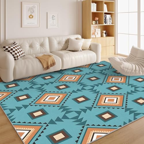 Bohème-Muster Teppich Abstrakter Wohnzimmer - Druck Carpet Waschbar für Eingang, Haustür, Türrahmen, Schlafzimmer in Waschmaschine 160x230 cm - G6 von dyausi