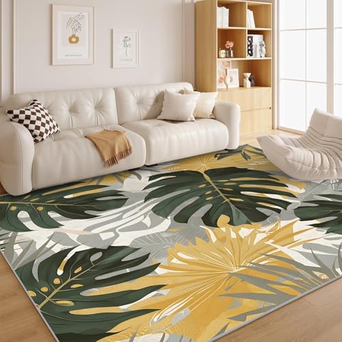 Dschungel Teppich Retro-Wald Wohnzimmer - Tropisches Muster Weiche Kurzflor Carpet für Schlafzimmer, Kinderzimmer, Küche 140x200 cm - G219 von dyausi