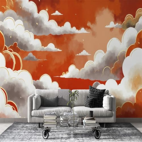 Fototapete Japanischer Stil Selbstklebende Tapete Abstrakte Wolken Wandtapete Deko Seidenstoff, Vlies 3D Effekt - Abziehen & Aufkleben - 250x175cm -Orange L41 Fototapete Japanischer Stil Selbstklebende Tapete Abstrakte Wolken Wandtapete Deko Seidenstoff, Vlies 3D Effekt - Abziehen & Aufkleben - 250x175cm -Orange L41 von dyausi