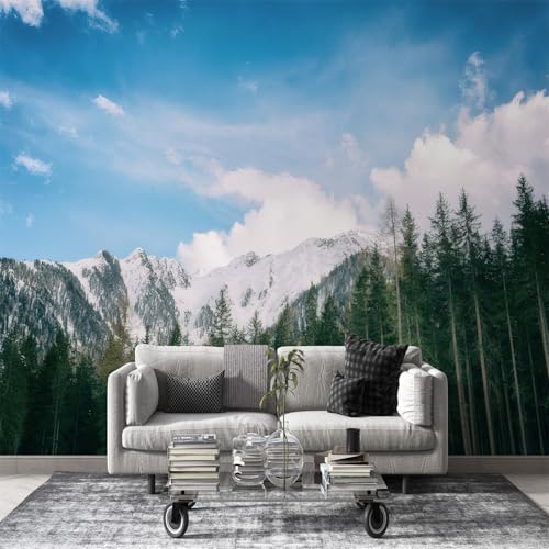 Fototapete Weiße Wolken Selbstklebende Tapete Wald-Blumen Wandtapete Deko Seidenstoff, Vlies 3D Effekt - Abziehen & Aufkleben - 150x105cm - Grün L19 Fototapete Weiße Wolken Selbstklebende Tapete Wald-Blumen Wandtapete Deko Seidenstoff, Vlies 3D Effekt - Abziehen & Aufkleben - 150x105cm - Grün L19 von dyausi