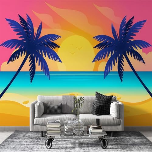 Tapete Goldenes Strandmuster Fototapete Blauer Ozean Wandtapete Deko für Wohnzimmer Schlafzimmer, Abziehen & Aufkleben, Vlies 3D Effekt - 390x260cm - Rosa L20 Tapete Goldenes Strandmuster Fototapete Blauer Ozean Wandtapete Deko für Wohnzimmer Schlafzimmer, Abziehen & Aufkleben, Vlies 3D Effekt - 390x260cm - Rosa L20 von dyausi