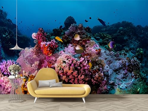 Tapete Meer Landschaft Fototapete 3D Ozean Natur Thema Muster 3D Tapeten Selbstklebend Stofftapete Wandtapete für Wohnzimmer Schlafzimmer Kinderzimmer - 300x210cm (Breite x Höhe) - B20 von dyausi