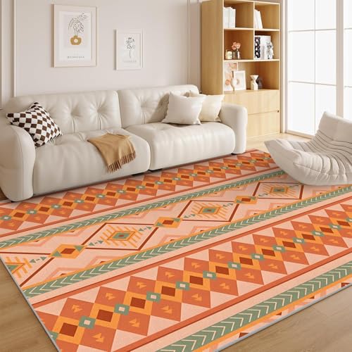 dyausi Abstraktes Muster Teppich 140x200 Vintage Schlafzimmer rutschfest Waschbar in Waschmaschine - Bohème Carpet Kurzflor für Wohnzimmer, Esszimmer, Kinderzimmer G11 von dyausi