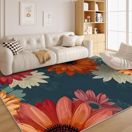 dyausi Bauernhaus Teppich Wohnzimmer Bauernhaus Kurzflor - Bauernhaus Blumen Carpet für Kinderzimmer, Schlafzimmer, Esszimmer, Arbeitszimmer Waschbare Groß rutschfest, Küche, 160x230 - G152 dyausi Bauernhaus Teppich Wohnzimmer Bauernhaus Kurzflor - Bauernhaus Blumen Carpet für Kinderzimmer, Schlafzimmer, Esszimmer, Arbeitszimmer Waschbare Groß rutschfest, Küche, 160x230 - G152 von dyausi