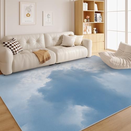dyausi Blau Teppich Wohnzimmer Grau Klein, Fußmatte Innen rutschfest - Bohème Carpet für Eingang, Haustür, Türrahmen, Wohnzimmer, Schlafzimmer 60x90 cm G128 dyausi Blau Teppich Wohnzimmer Grau Klein, Fußmatte Innen rutschfest - Bohème Carpet für Eingang, Haustür, Türrahmen, Wohnzimmer, Schlafzimmer 60x90 cm G128 von dyausi