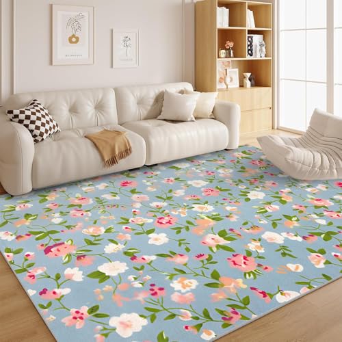 dyausi Blumen Teppich 100x200 Waschbarer Landhaus Antirutsch Schlafzimmer Weicher Kurzflor - Botanisch Carpet für Wohnzimmer, Kinderzimmer, Küche, Esszimmer - G75 dyausi Blumen Teppich 100x200 Waschbarer Landhaus Antirutsch Schlafzimmer Weicher Kurzflor - Botanisch Carpet für Wohnzimmer, Kinderzimmer, Küche, Esszimmer - G75 von dyausi