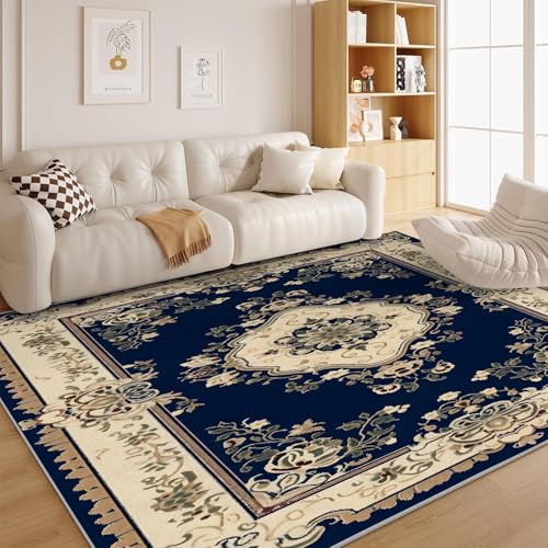dyausi Blumen Teppich Bohème Wohnzimmer - Botanisch Blumen Carpet Waschbar für Eingang, Haustür, Türrahmen, Schlafzimmer in Waschmaschine 160x230 cm - G116 von dyausi