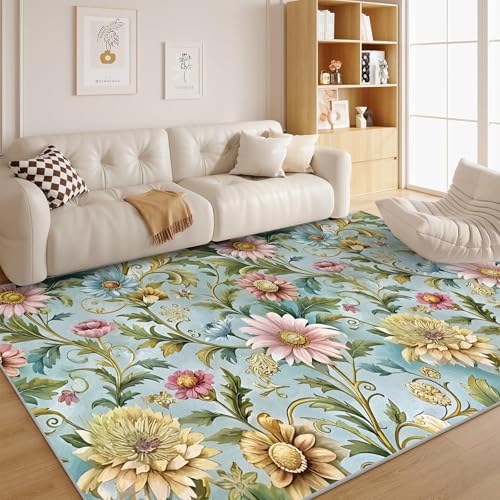 dyausi Bohème Teppich Retro Wald Wohnzimmer - Tropisches Muster Weiche Kurzflor Carpet für Schlafzimmer, Kinderzimmer, Küche 140x200 cm - G187 dyausi Bohème Teppich Retro Wald Wohnzimmer - Tropisches Muster Weiche Kurzflor Carpet für Schlafzimmer, Kinderzimmer, Küche 140x200 cm - G187 von dyausi