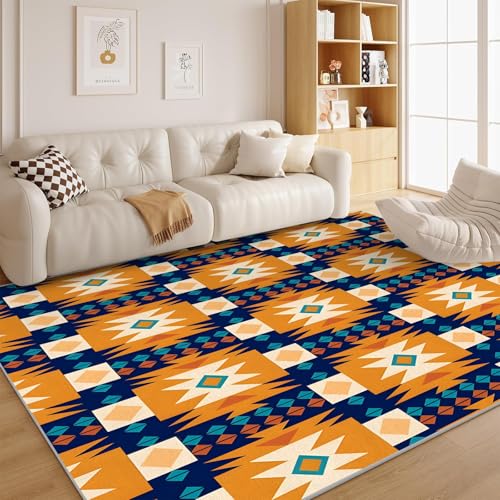 dyausi Indianer Teppich 100x200 Waschbarer Bohemian Antirutsch Schlafzimmer Weicher Kurzflor - Südwest-Stil Carpet für Wohnzimmer, Kinderzimmer, Küche, Esszimmer - G26 von dyausi