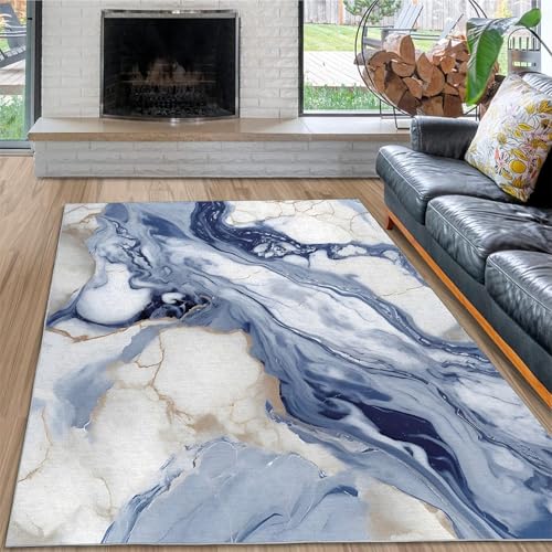 dyausi Modern, Lässig, Übergangsstil Teppich 60x90 cm, Waschbarer Kurzflor Marmor Klein, Fußmatte Innen rutschfest für Eingang, Haustür, Türrahmen, Wohnzimmer, Schlafzimmer von dyausi