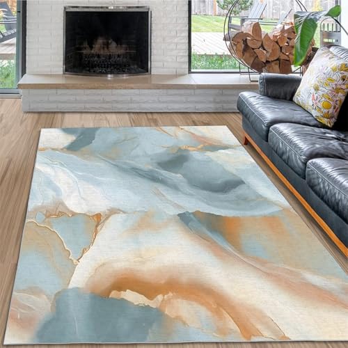 dyausi Modern Teppich 60x90 cm, Waschbarer Kurzflor Abstrakt Klein, Fußmatte Innen rutschfest für Eingang, Haustür, Türrahmen, Wohnzimmer, Schlafzimmer von dyausi