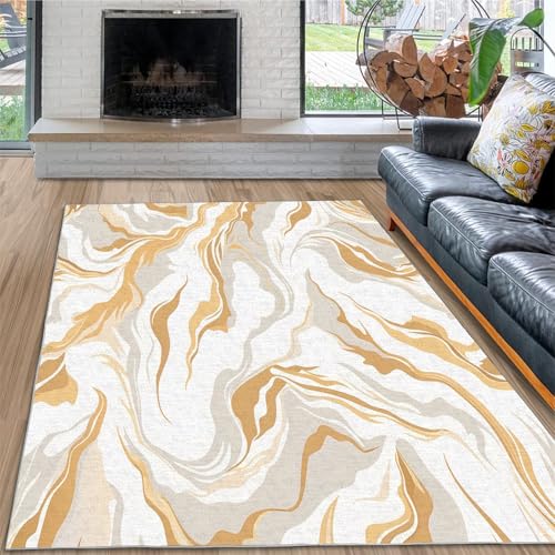 dyausi Moderner Marmor Teppich 60x90 cm, Waschbarer Kurzflor Moderne Ästhetik, abstrakt Klein, Fußmatte Innen rutschfest für Eingang, Haustür, Türrahmen, Wohnzimmer, Schlafzimmer von dyausi