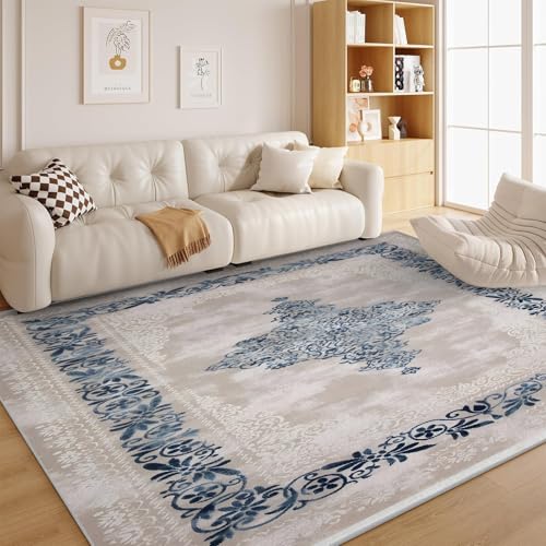 dyausi Moderner Stil Teppich Wohnzimmer Retro Schlafzimmer rutschfest Waschbar in Waschmaschine - Bauernhaus Carpet Kurzflor für Wohnzimmer, Esszimmer, Kinderzimmer 140x200 - G96 von dyausi