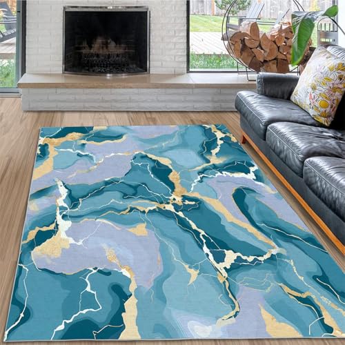 dyausi Modernes abstraktes Design Teppich Wohnzimmer 160x230, Waschbare Teppiche Groß rutschfest, Marmor, Kurzflor Teppich für Kinderzimmer, Schlafzimmer, Esszimmer, Arbeitszimmer von dyausi