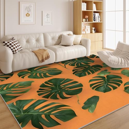 dyausi Palmblätter Teppich Wohnzimmer 160x230 Botanisch Kurzflor - Aztekisch Carpet für Kinderzimmer, Schlafzimmer, Esszimmer, Arbeitszimmer Waschbare Groß rutschfest, Küche - G29 dyausi Palmblätter Teppich Wohnzimmer 160x230 Botanisch Kurzflor - Aztekisch Carpet für Kinderzimmer, Schlafzimmer, Esszimmer, Arbeitszimmer Waschbare Groß rutschfest, Küche - G29 von dyausi
