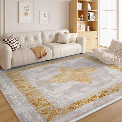 dyausi Retro-Stil Teppich 80x150 cm Kleiner Blumen Waschbar rutschfest - Landschaft Carpet Weiche Kurzflor Teppich für Schlafzimmer, Wohnzimmer, Kinderzimmer, Küche - G97 von dyausi