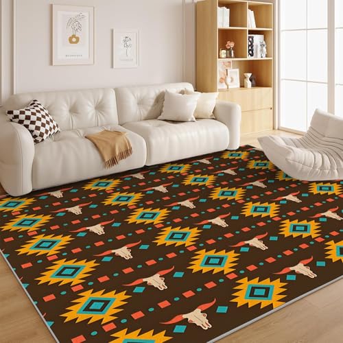 dyausi Südwestlich Teppich Retro Wohnzimmer - Südwesten Weiche Kurzflor Carpet für Schlafzimmer, Kinderzimmer, Küche 140x200 cm - G23 dyausi Südwestlich Teppich Retro Wohnzimmer - Südwesten Weiche Kurzflor Carpet für Schlafzimmer, Kinderzimmer, Küche 140x200 cm - G23 von dyausi