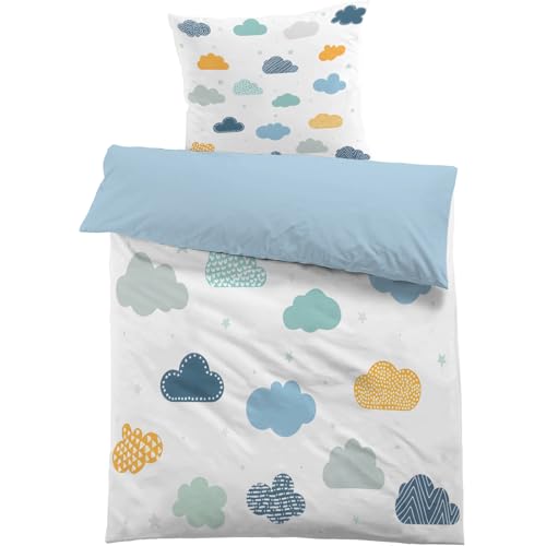 dyausi Wolken Bettwäsche 120 x 150 Blau Weiß, Niedlich Cartoon Bettbezug 2 teilig für Kinder, Graffiti Sterne Wendebettwäsche Microfaser, Deckenbezug mit Reißverschluss und 1 Kissenbezug B99 dyausi Wolken Bettwäsche 120 x 150 Blau Weiß, Niedlich Cartoon Bettbezug 2 teilig für Kinder, Graffiti Sterne Wendebettwäsche Microfaser, Deckenbezug mit Reißverschluss und 1 Kissenbezug B99 von dyausi