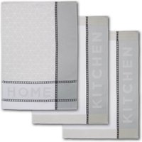 Dyckhoff Geschirrtuch "HOME / KITCHEN, Maße je Tuch ca. 50x70 cm", (Set, 6 tlg.), mit zwei verschiedenen Motiven von dyckhoff
