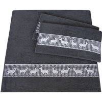 Dyckhoff Handtuch Set "Hirschparade", Set, 3 tlg., Frottier, Made in Germany (2 Handtücher, 1 Duschtuch) von dyckhoff