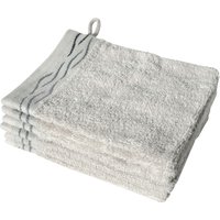 Dyckhoff Waschhandschuh "Wave", (Set, 6 St., 6er Set Waschhandschuhe 16 x 21 cm), mit Jacquard-Bordüre von dyckhoff