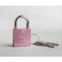 Liebesschloss Mit Gravur | Personalisiertes Vorhängeschloss Baby Rosa Familienschloss Name von dynalabel