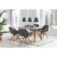 Armlehnstuhl 2er Set grau Textil 389904 Armlehnstuhl 2er Set grau Textil 389904 von dynamic24