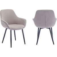 Dynamic24 - Armlehnstuhl Bouclé Stoff Taupe 2er Set 371411 Dynamic24 - Armlehnstuhl Bouclé Stoff Taupe 2er Set 371411 von dynamic24